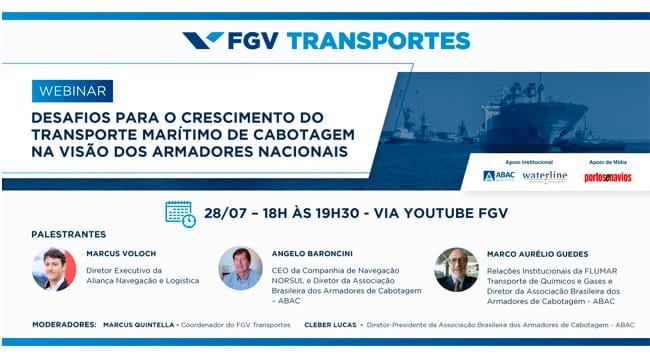 Webinar | Desafios para o crescimento do transporte marítimo de cabotagem na visão dos armadores nacionais